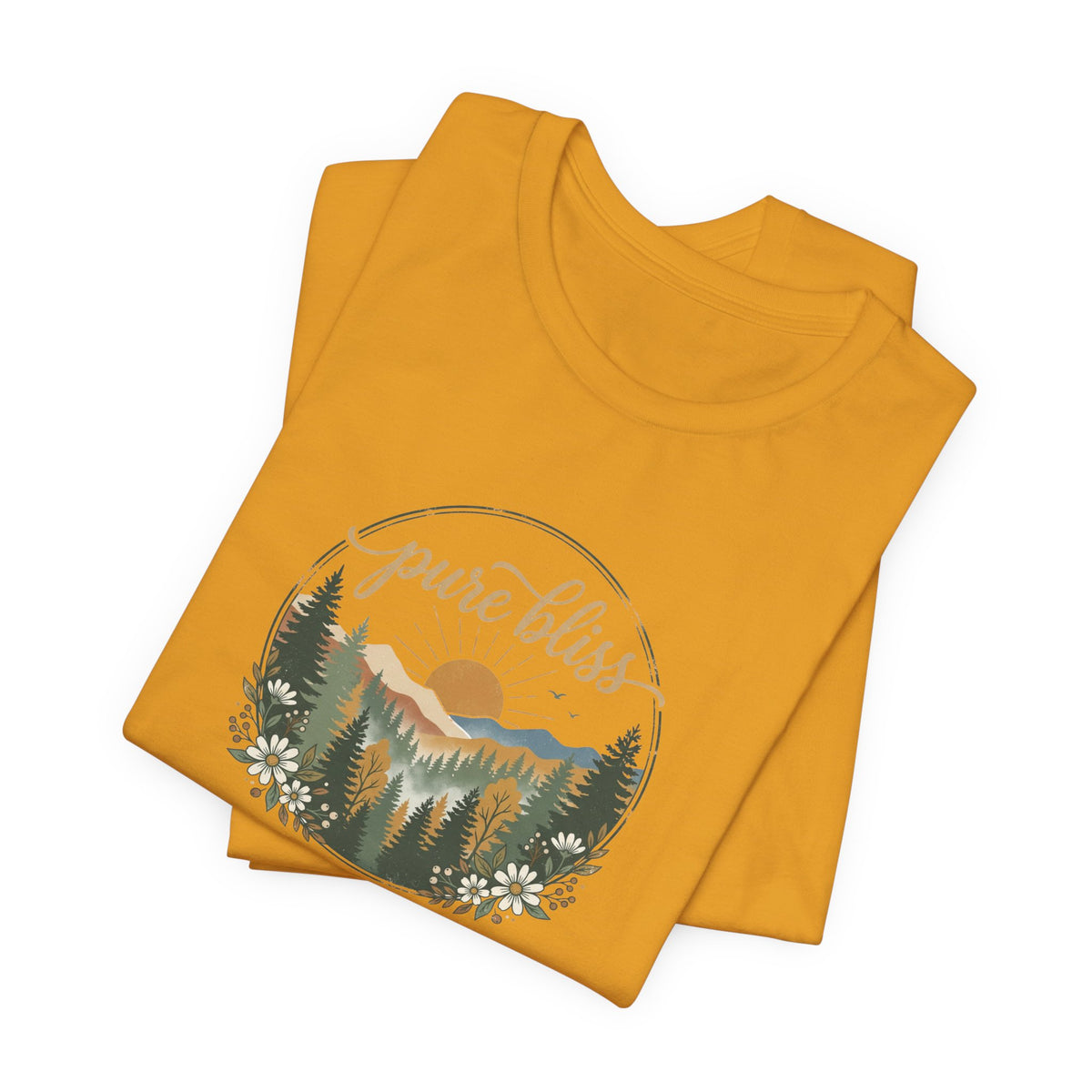 Pure Bliss Scenic Tee — “Happy and Dazzling” Graphic T-Shirt