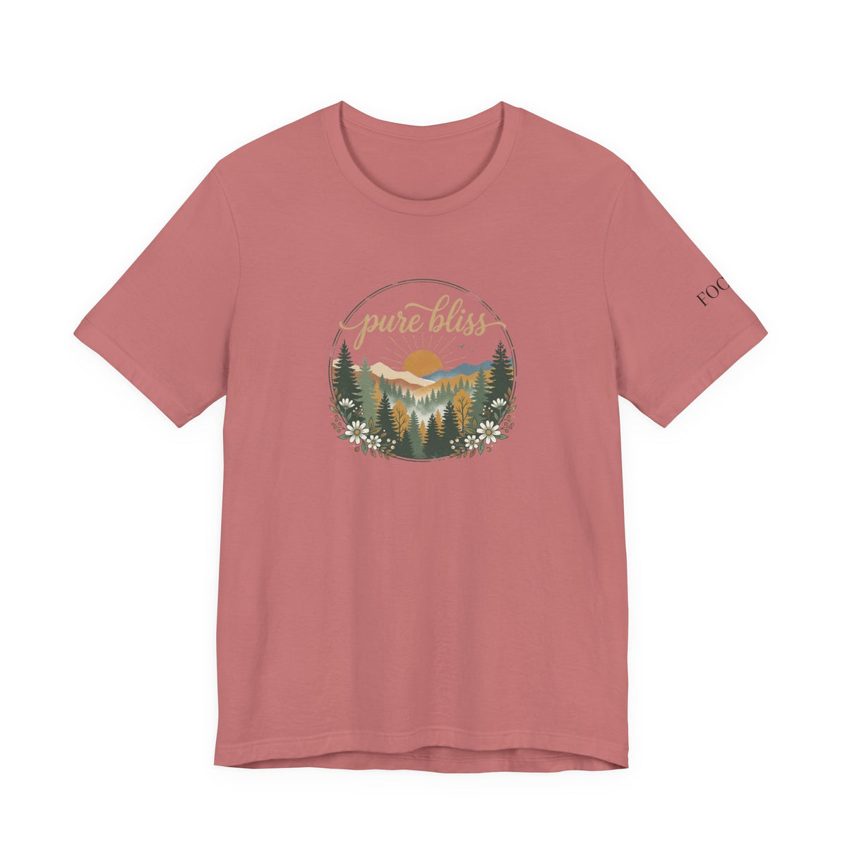 Pure Bliss Scenic Tee — “Happy and Dazzling” Graphic T-Shirt