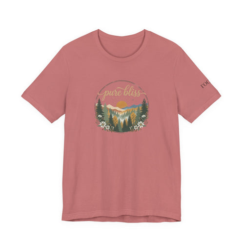 Pure Bliss Scenic Tee — “Happy and Dazzling” Graphic T-Shirt