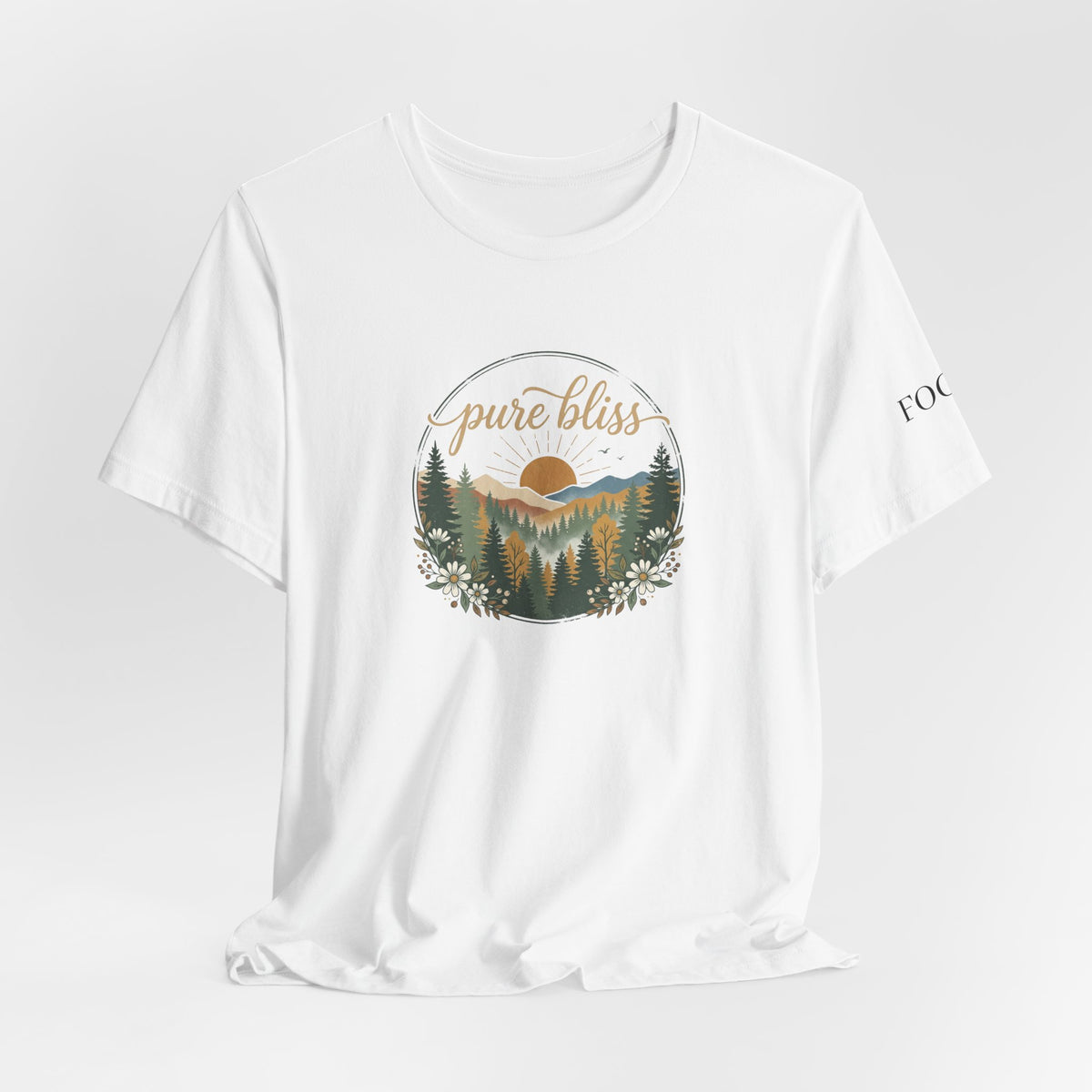 Pure Bliss Scenic Tee — “Happy and Dazzling” Graphic T-Shirt