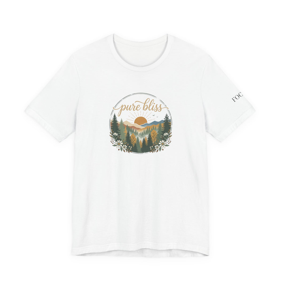 Pure Bliss Scenic Tee — “Happy and Dazzling” Graphic T-Shirt