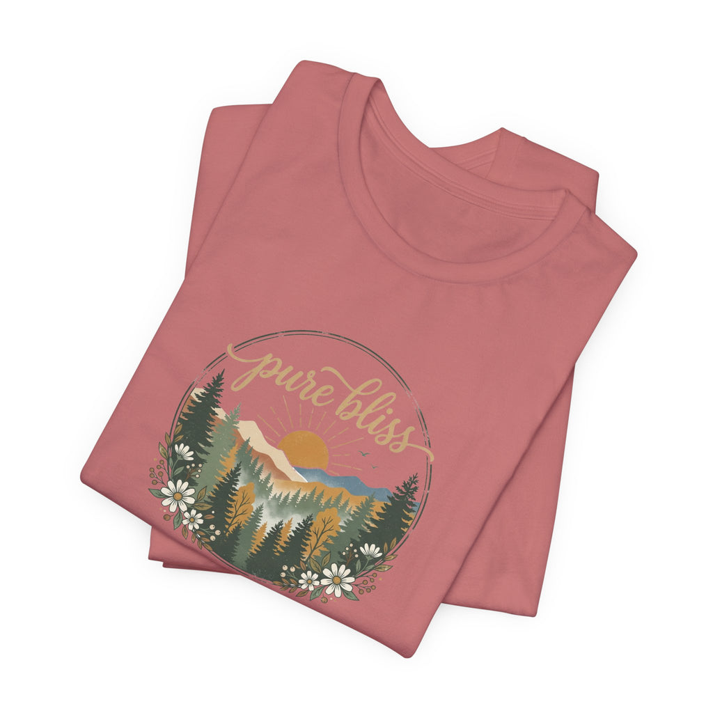 Pure Bliss Scenic Tee — “Happy and Dazzling” Graphic T-Shirt