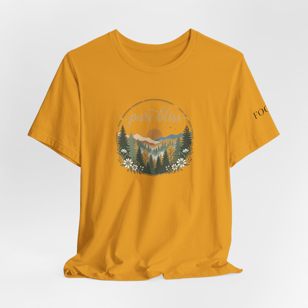 Pure Bliss Scenic Tee — “Happy and Dazzling” Graphic T-Shirt