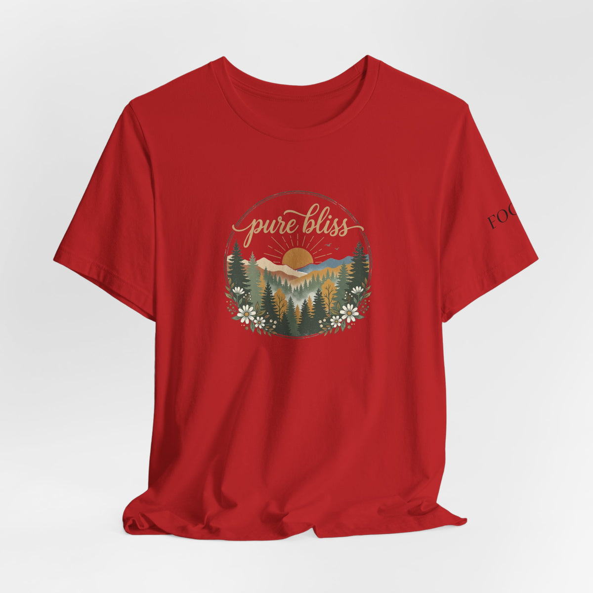 Pure Bliss Scenic Tee — “Happy and Dazzling” Graphic T-Shirt