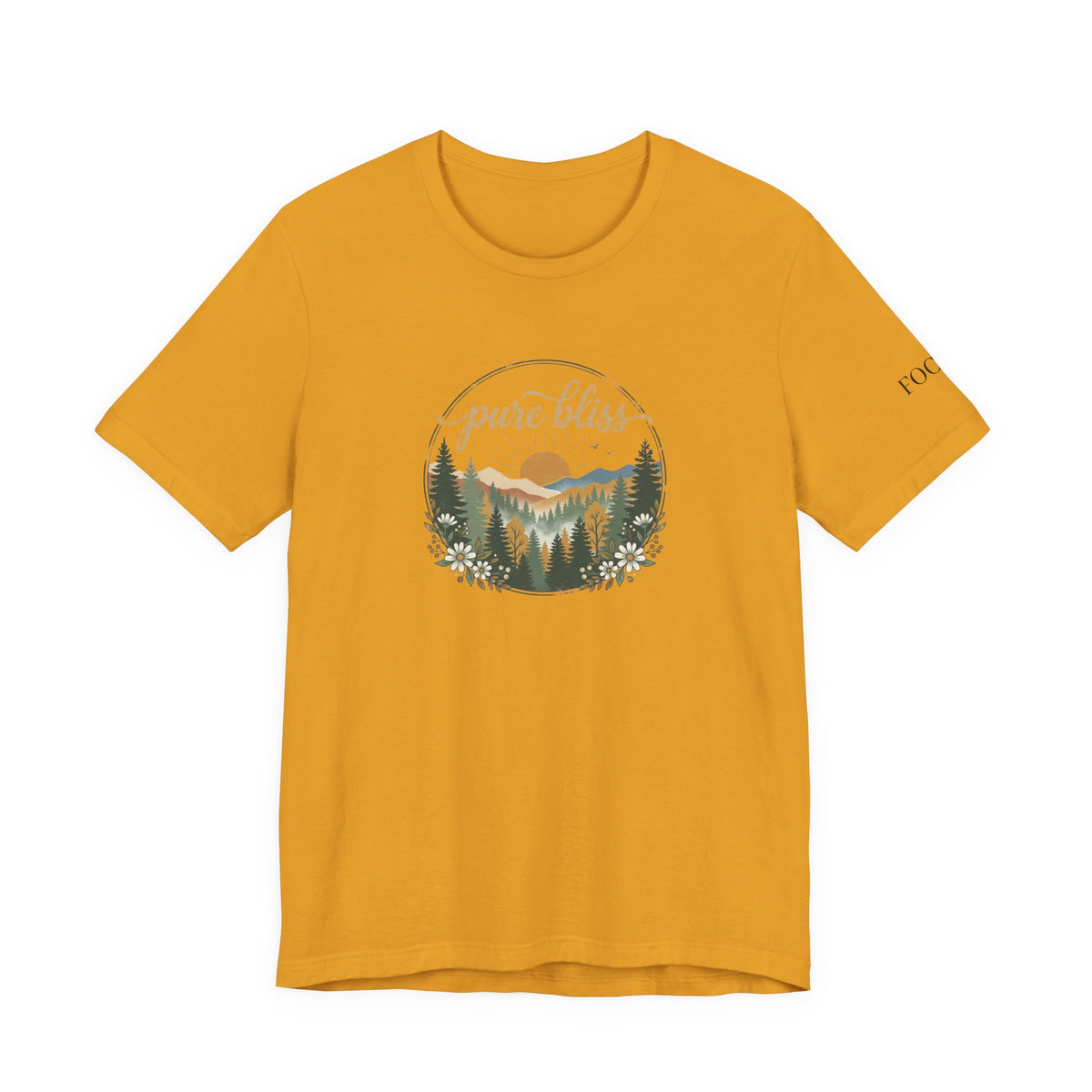 Pure Bliss Scenic Tee — “Happy and Dazzling” Graphic T-Shirt