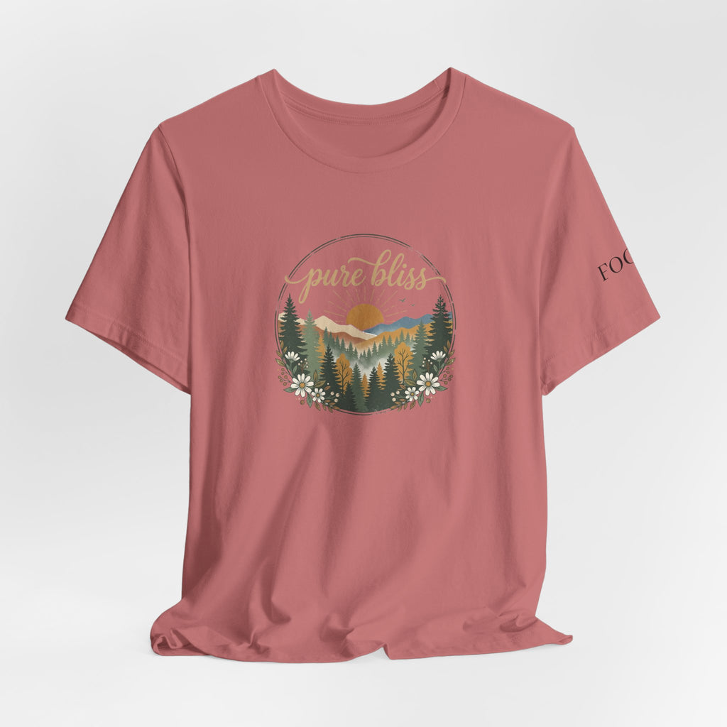 Pure Bliss Scenic Tee — “Happy and Dazzling” Graphic T-Shirt